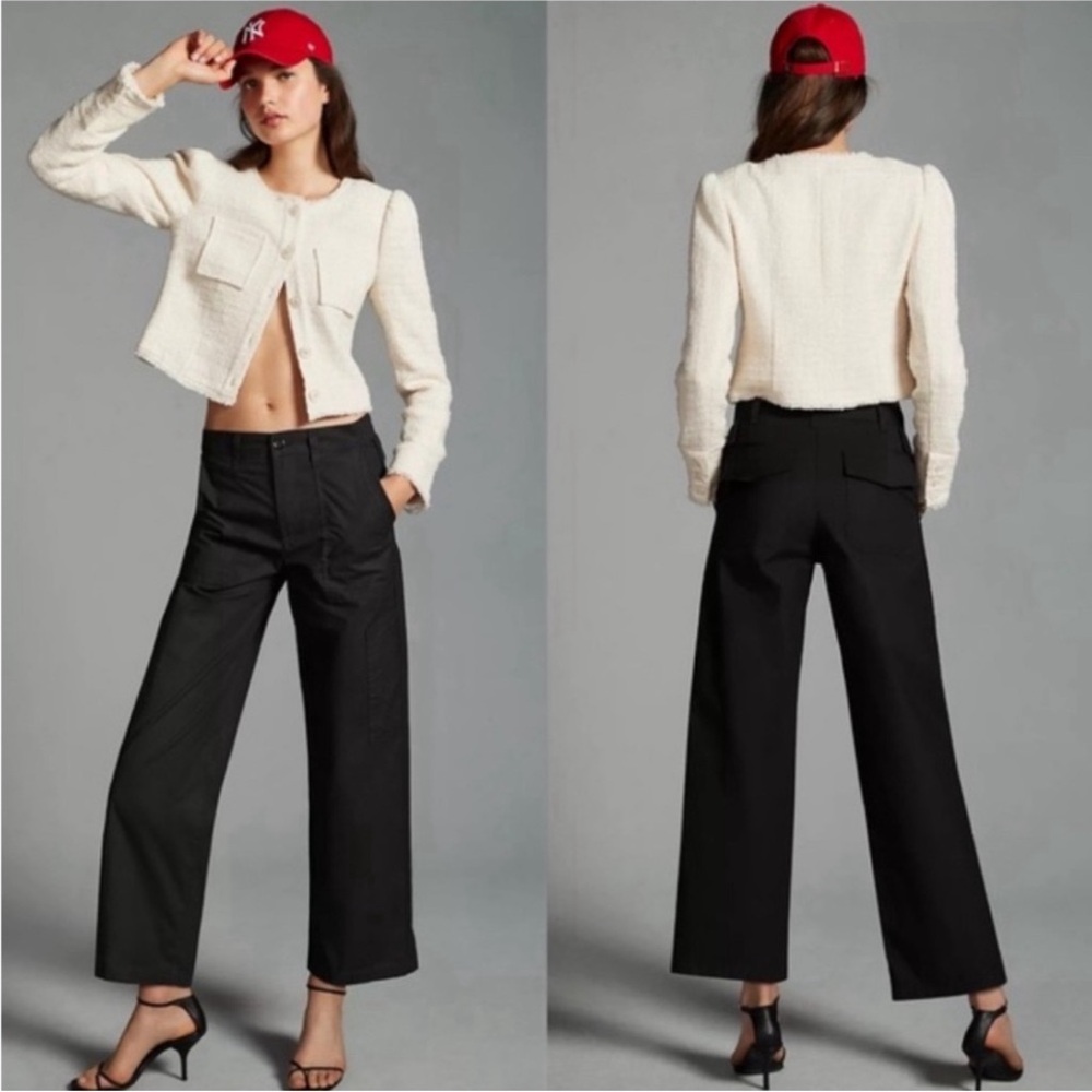 Agolde Daria Black High Waisted Utility Cargo Wide Leg Work‎ Pants Size 31